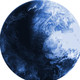 5' Blue And Light Blue Earth Youthful Washable Round Rug