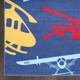 5' X 7' Blue Yellow And Red Helicopter Youthful Washable Area Rug