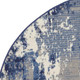 5' Blue Abstract Power Loom Round Rug