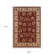 7' X 10' Red And Ivory Oriental Area Rug