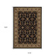4' X 6' Brown Ivory And Black Oriental Area Rug