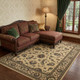 7' X 10' Ivory And Green Oriental Area Rug