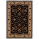 7' X 10' Black And Ivory Oriental Area Rug