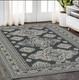 5' X 8' Blue And Gray Medallion Area Rug