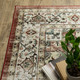 8' X 10' Red And Ivory Oriental Distressed Area Rug