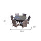 Seven Piece Clear and Gray Round Glass Dining Set
