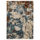 10' X 13' Beige Rust And Teal Abstract Distressed Area Rug With Fringe