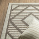 8' X 11' Beige And Brown Geometric Area Rug