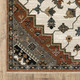 8' X 11' Rust Ivory And Black Medallion Area Rug With Fringe