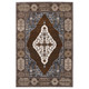 4' X 6' Gray And Blue Medallion Area Rug