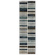 8' Ivory And Blue Geometric Runner Rug