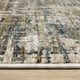 3' X 5' Blue And Gold Abstract Area Rug With Fringe