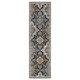8' Gray And Blue Medallion Runner Rug