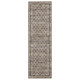 8' Gray And Beige Diamond Runner Rug With Fringe