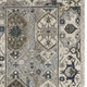 8' Ivory And Blue Oriental Runner Rug With Fringe