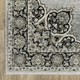 8' Gray And Black Medallion Runner Rug With Fringe