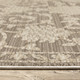 8' Gray And Beige Floral Runner Rug With Fringe
