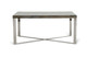 80" Clear And Silver Solid Wood And Stainless Steel Trestle Base Dining Table