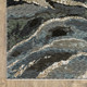 8' Blue Black And Beige Abstract Runner Rug With Fringe