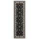 8' Blue And Ivory Oriental Runner Rug With Fringe