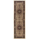 8' Ivory And Black Oriental Runner Rug
