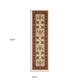 8' Ivory And Red Oriental Runner Rug