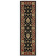 8' Black And Red Floral Runner Rug