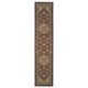 10' Red Light Brown And Ivory Medallion Runner Rug With Fringe