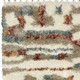 8' Ivory Tan And Red Abstract Shag Runner Rug With Fringe