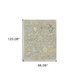8' X 10' Gray Sky Blue And Yellow Wool Oriental Hand Knotted Area Rug With Fringe