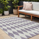 9' X 12' Purple And Lilac Geometric Washable Indoor Outdoor Area Rug
