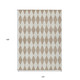 10' X 14' Taupe And Ivory Geometric Washable Indoor Outdoor Area Rug