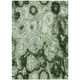 5' X 8' Artichoke Green And Emerald Abstract Washable Indoor Outdoor Area Rug