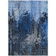 3' X 5' Navy Blue And Denim Blue Abstract Washable Indoor Outdoor Area Rug