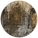8' Brown And Copper Round Abstract Washable Indoor Outdoor Area Rug