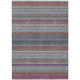 10' X 14' Taupe Purple And Blue Striped Washable Indoor Outdoor Area Rug