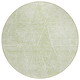 8' Artichoke Green And Ivory Round Geometric Washable Indoor Outdoor Area Rug