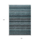 10' X 14' Teal Blue Sky Blue And Gray Striped Washable Indoor Outdoor Area Rug