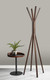 68" Brown Wood Four Hook Freestanding Coat Rack
