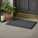 24" X 36" Gray Synthetic Fiber Abstract Outdoor Door Mat