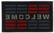 18" X 30" Gray and Red Synthetic Fiber Abstract Outdoor Door Mat