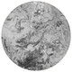 8' Gray Charcoal And Silver Round Abstract Washable Indoor Outdoor Area Rug