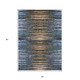 5' X 8' Blue Brown And Sky Blue Striped Washable Indoor Outdoor Area Rug