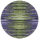 8' Purple Lilac And Lavender Round Striped Washable Indoor Outdoor Area Rug