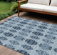 10' X 14' Navy Blue And Denim Blue Moroccan Washable Indoor Outdoor Area Rug