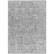 5' X 8' Gray Silver And Charcoal Floral Washable Indoor Outdoor Area Rug