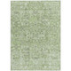 3' X 5' Artichoke Green And Olive Green Floral Washable Indoor Outdoor Area Rug