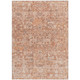 8' X 10' Salmon Orange And Gray Floral Washable Indoor Outdoor Area Rug