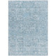 8' X 10' Sky Blue And Denim Blue Floral Washable Indoor Outdoor Area Rug