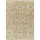 10' X 14' Wheat Beige And Gray Floral Washable Indoor Outdoor Area Rug